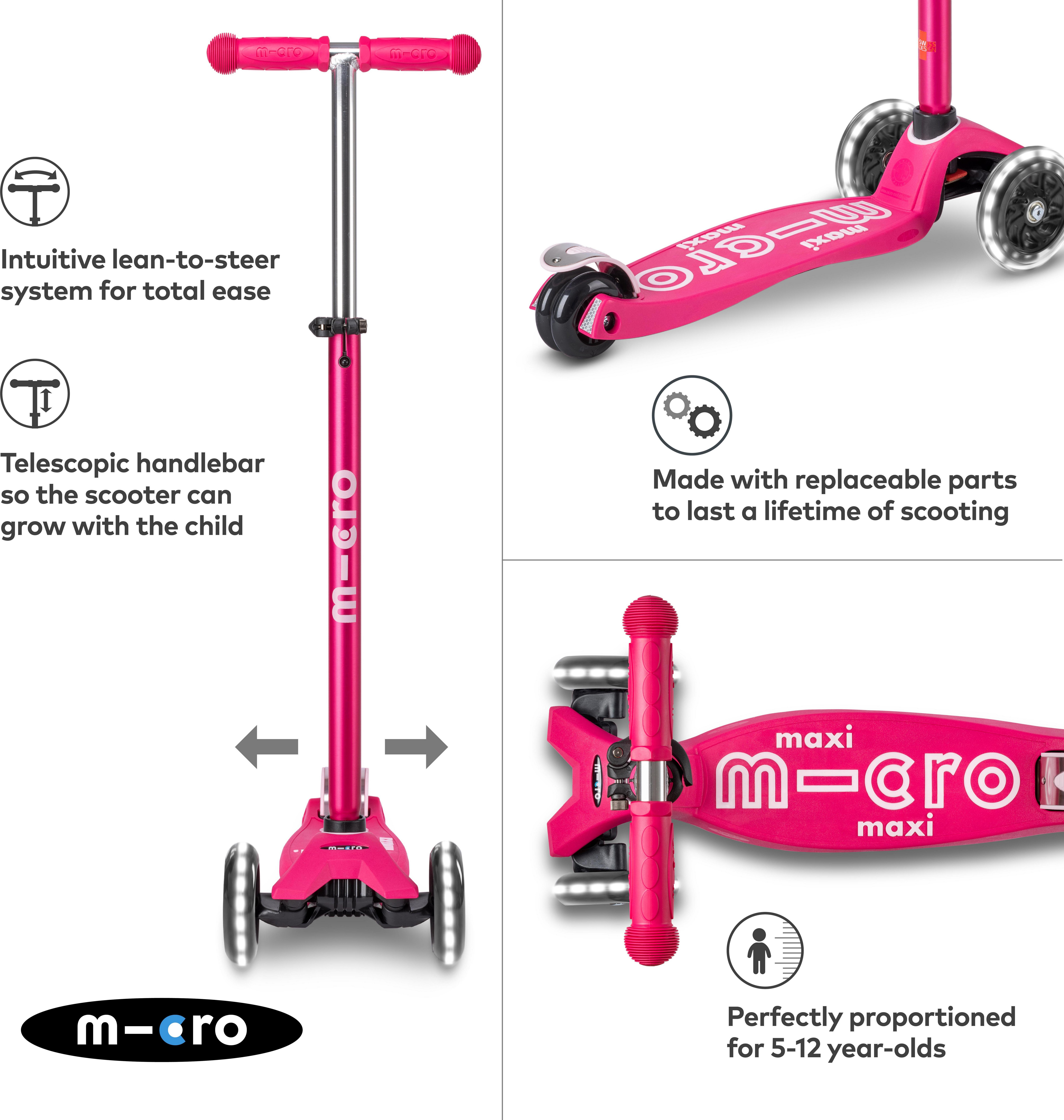 Maxi Micro Glow Deluxe LED Scooter, Pink