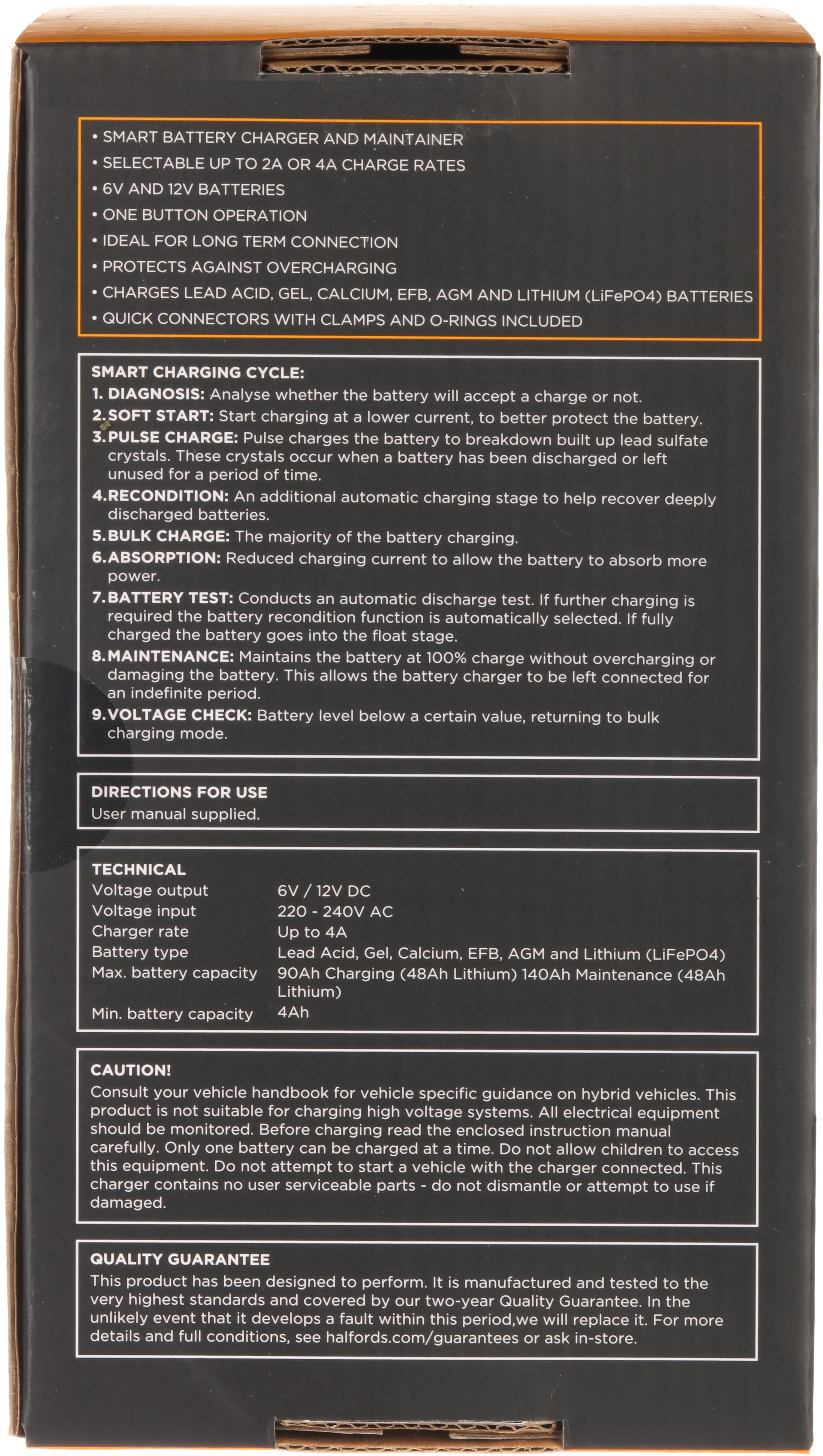 Halfords Advanced 4A Smart Charger